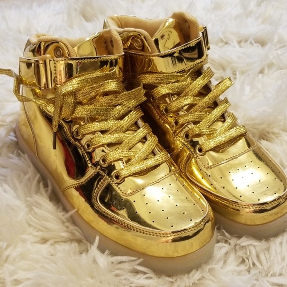 Shoes - Gold high top sneakers